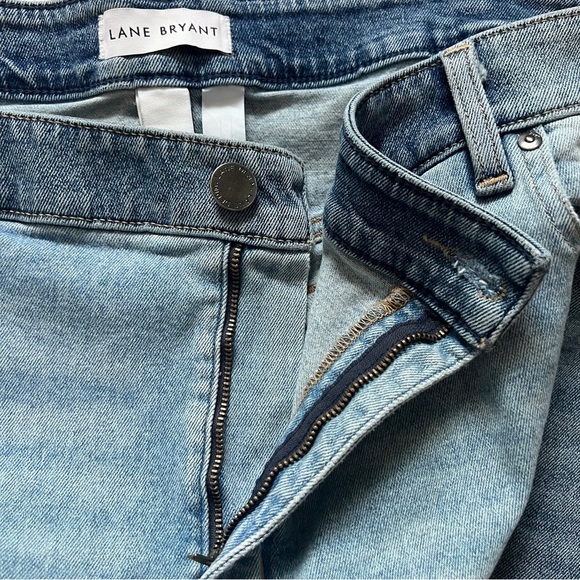 Lane Bryant Colorblock High Rise Straight Jeans – Size 24, Frayed Hem - Picture 6 of 7